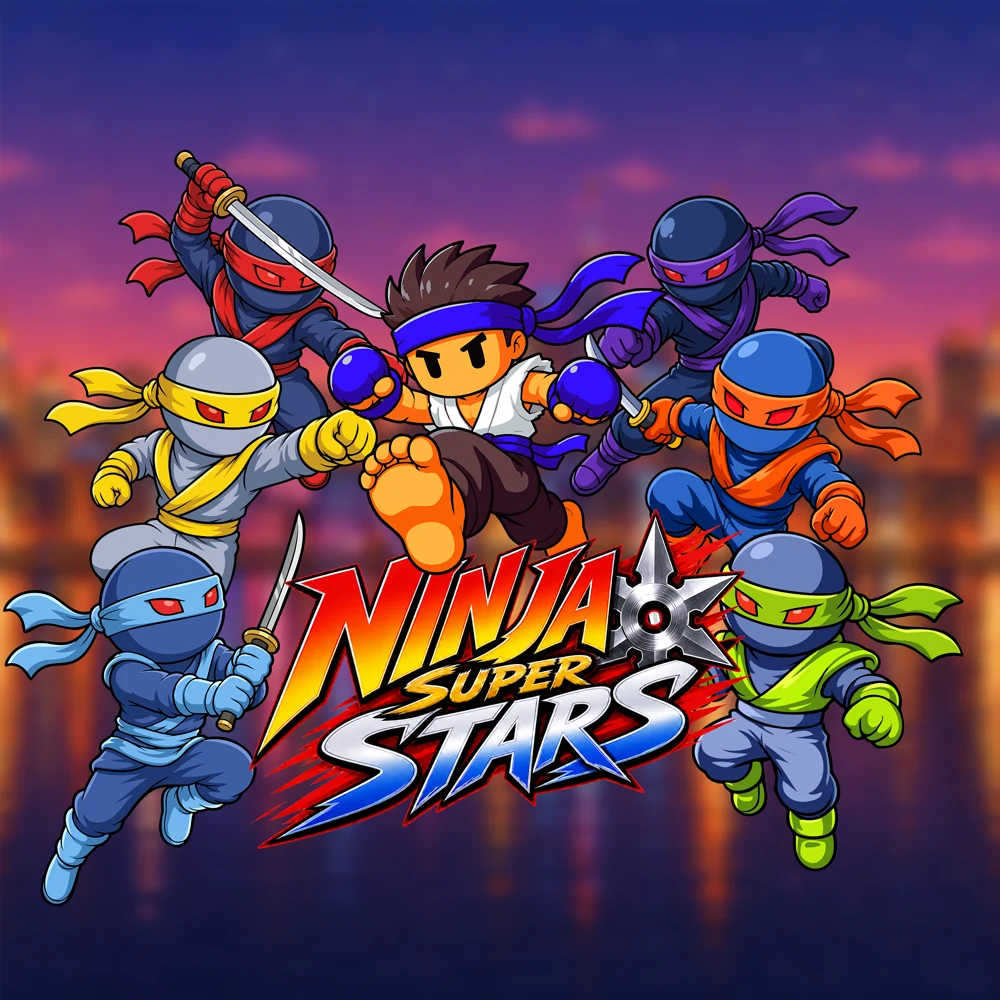 Ninja Super Stars characters and logo